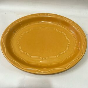 Syracuse USA Oval Plate Serving Platter Sunny Saffron Yellow Orange Heavy China